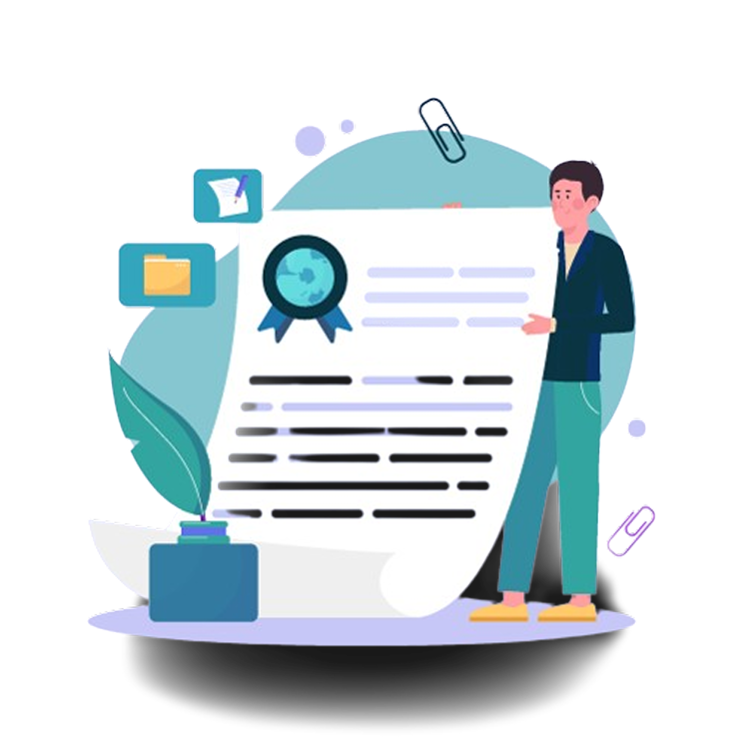 رجل يحمل شهادة